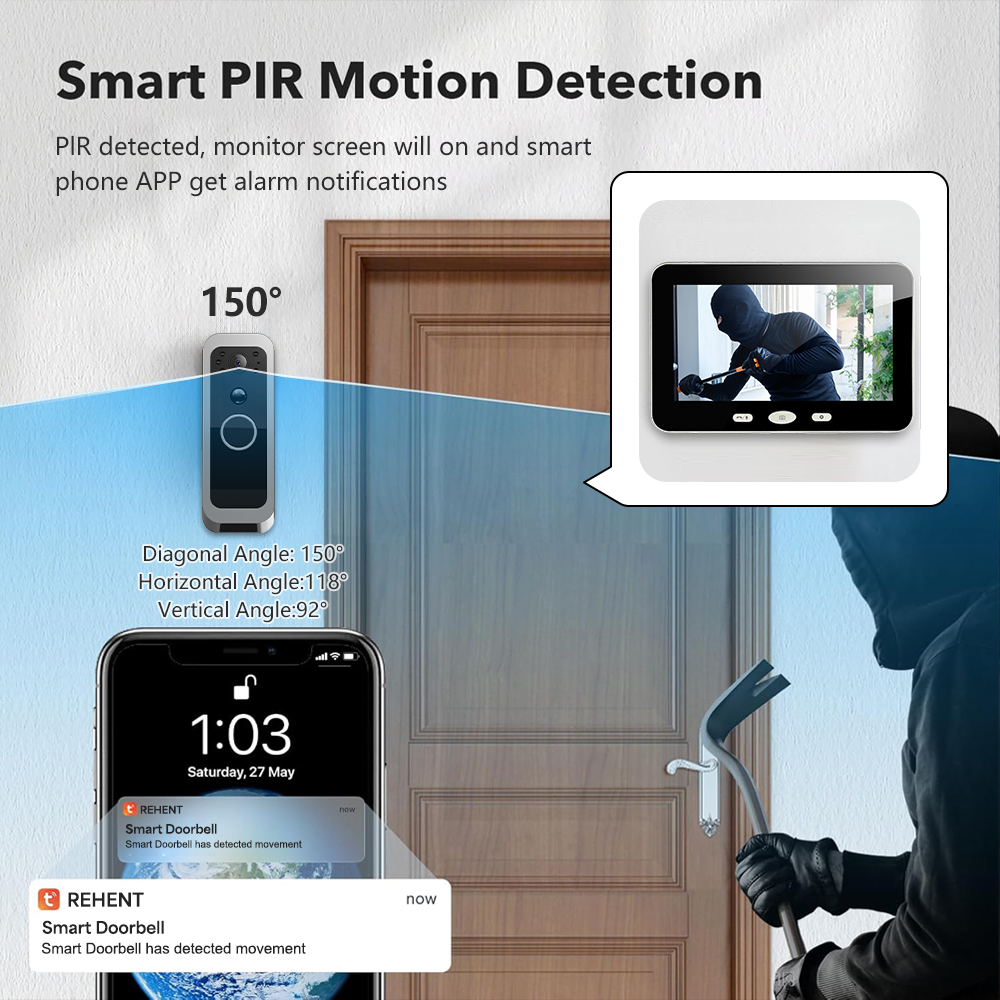 3MP Tuya SmartLife Wireless Ou - đánh giá và giá Smart Doorbell Wired