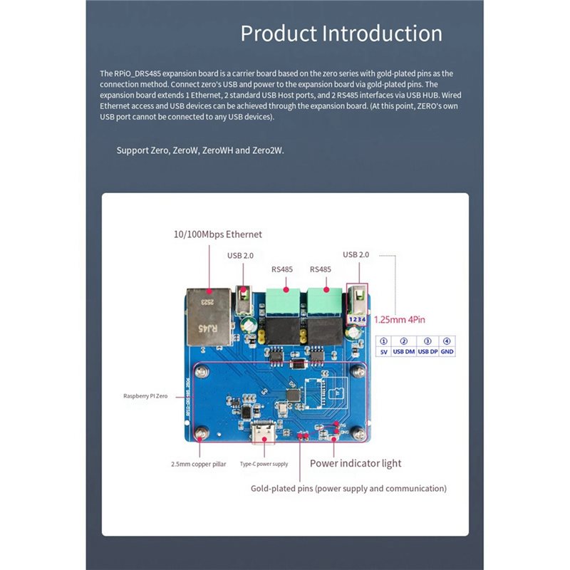 FEDI-Rpi0-DRS485 Dual RS485 Ex - đánh giá và giá Pi Zero W Board