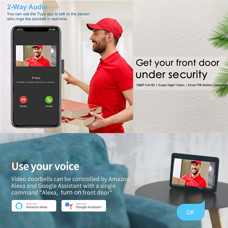 Tuya Smart 1080P Doorbell Came - đánh giá và giá Smart Doorbell Wired