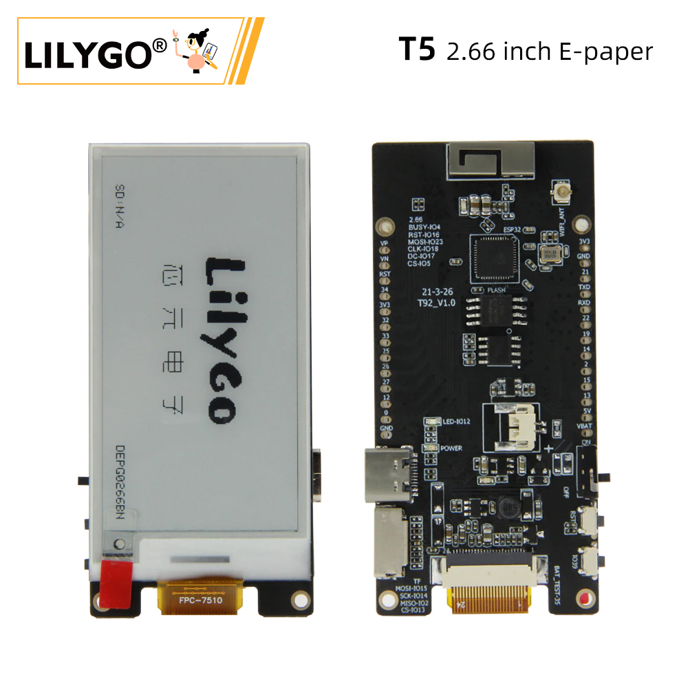 LILYGO® TTGO T5 2.66-Inch E-Pa - đánh giá và giá Home Automation Arduino
