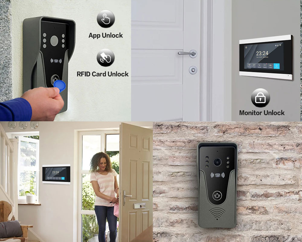 Tuya 1080P 7 Inch Color Touch  - đánh giá và giá Smart Doorbell Wired